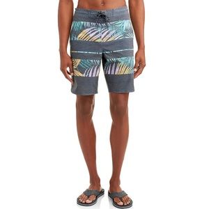 New GEORGE Men Rainbow Palms 9in Eboard Swim Short